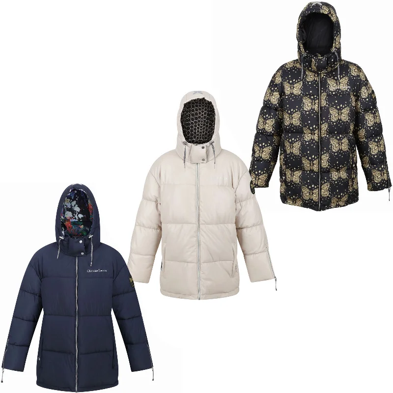 Regatta x Christian Lacroix Womens Gallician Baffled Jacket Stand-Up Collar Roll-Neck Collar Turtle Neck Regatta x Christian Lacroix Womens Gallician Baffled Jacket Stand-Up Collar Roll-Neck Collar Turtle Neck