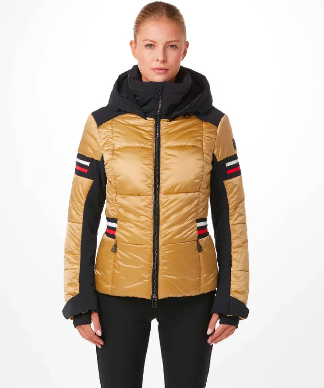Women's Nana Splendid Ski Jacket Denim Fabric Leather Fabric Suede Fabric