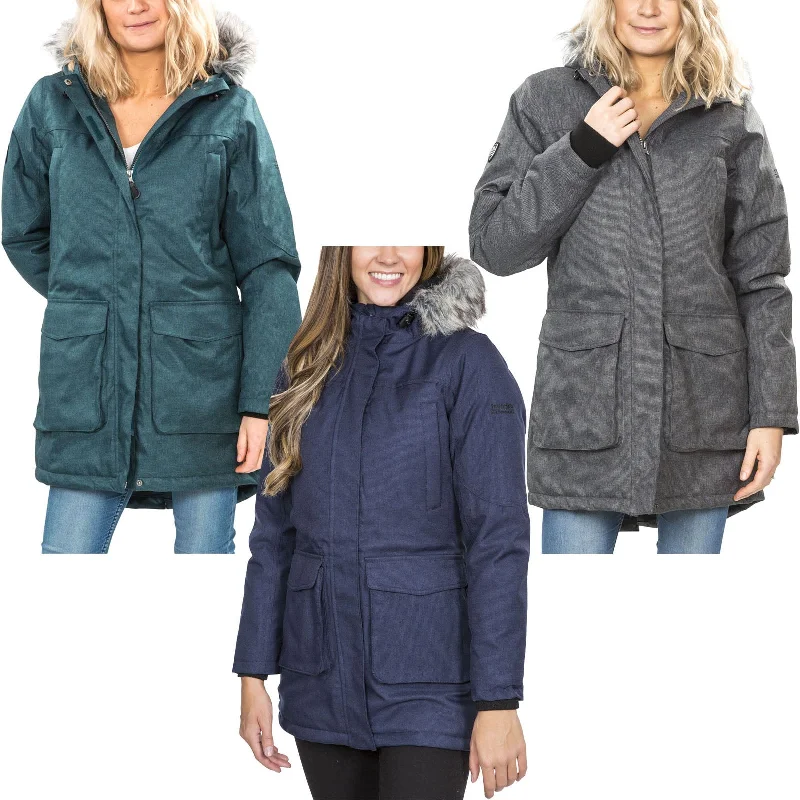 Trespass Womens Thundery Waterproof Parka Jacket Tiered Jacket Buttoned Jacket Zippered Jacket Trespass Womens Thundery Waterproof Parka Jacket Tiered Jacket Buttoned Jacket Zippered Jacket