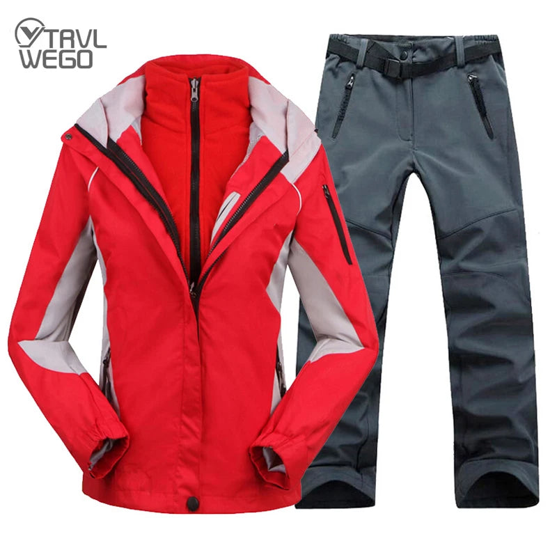 TRVLWEGO Women’s Ski Jacket / Pants Set Hooded Jacket Caped Jacket Shawl Collar Jacket TRVLWEGO Women’s Ski Jacket / Pants Set Hooded Jacket Caped Jacket Shawl Collar Jacket