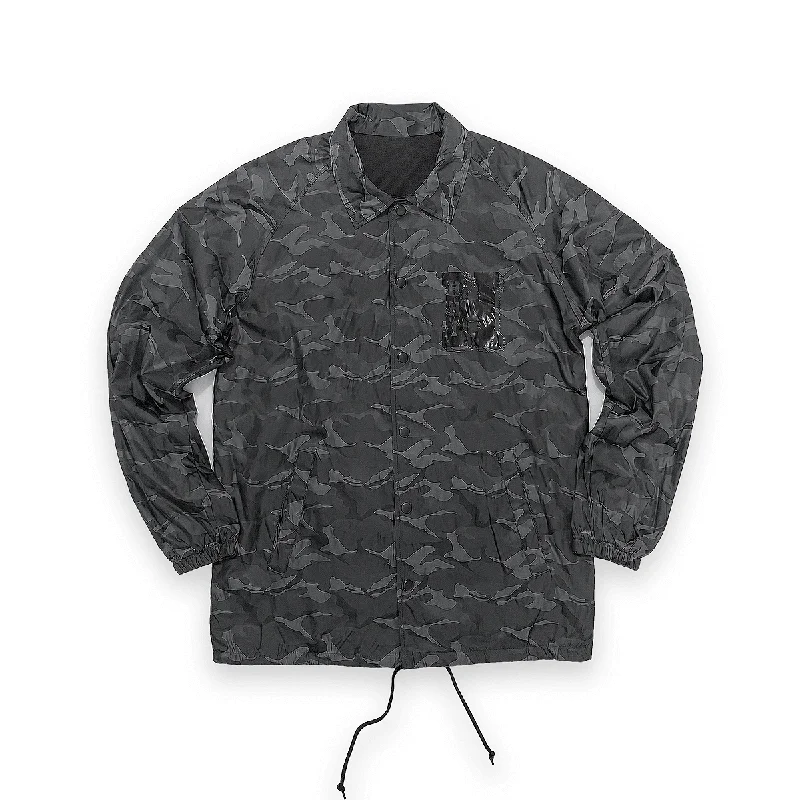 UNISEX NEW H 3D CAMO BUTTON UP COACHES JACKET - BLACKOPS CAMO A-Line Jacket Boat Neck Shawl Collar UNISEX NEW H 3D CAMO BUTTON UP COACHES JACKET - BLACKOPS CAMO A-Line Jacket Boat Neck Shawl Collar