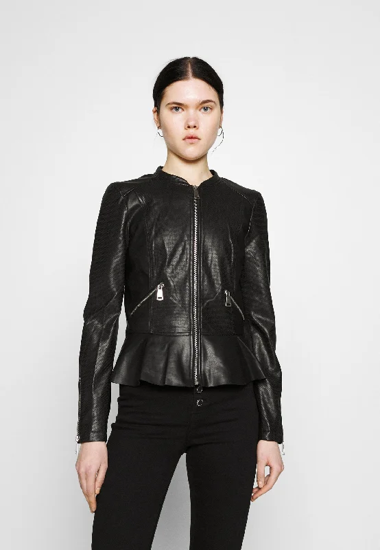 Women’s Black Leather Crew Neck Jacket Embroidered Jacket Appliqued Jacket Beaded Jacket Women’s Black Leather Crew Neck Jacket Embroidered Jacket Appliqued Jacket Beaded Jacket