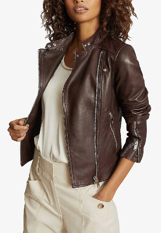 Women’s Chocolate Brown Leather Biker Jacket Denim Jacket Leather Jacket Suede Jacket Women’s Chocolate Brown Leather Biker Jacket Denim Jacket Leather Jacket Suede Jacket
