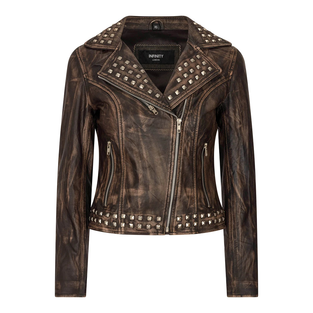 Women's Cross Zip Studded Brando Biker Leather Jacket Knit Fabric Woven Fabric Fleece Fabric Women's Cross Zip Studded Brando Biker Leather Jacket Knit Fabric Woven Fabric Fleece Fabric