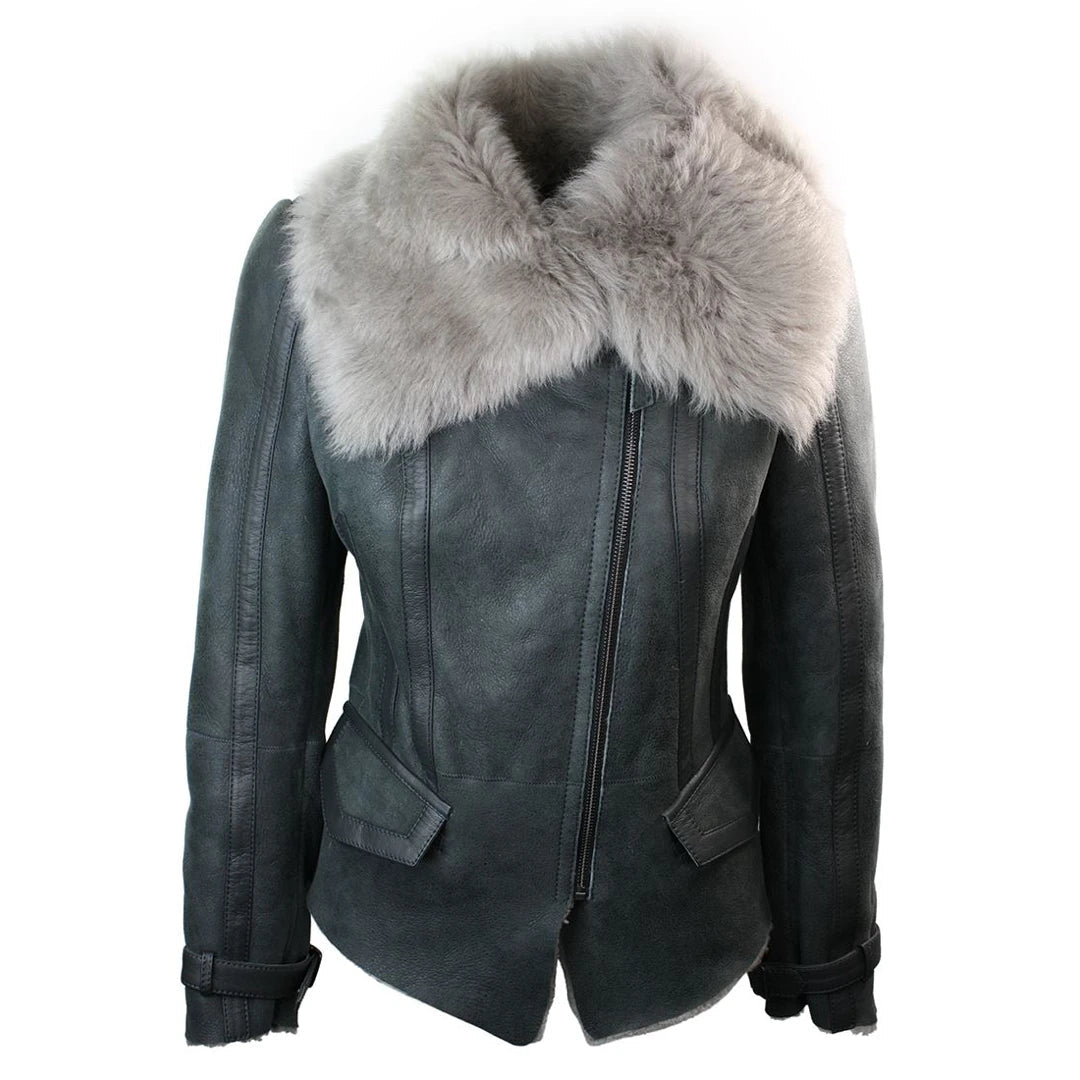Women's Short Grey Shearling Sheepskin Jacket Rayon Jacket Velvet Jacket Corduroy Jacket Women's Short Grey Shearling Sheepskin Jacket Rayon Jacket Velvet Jacket Corduroy Jacket