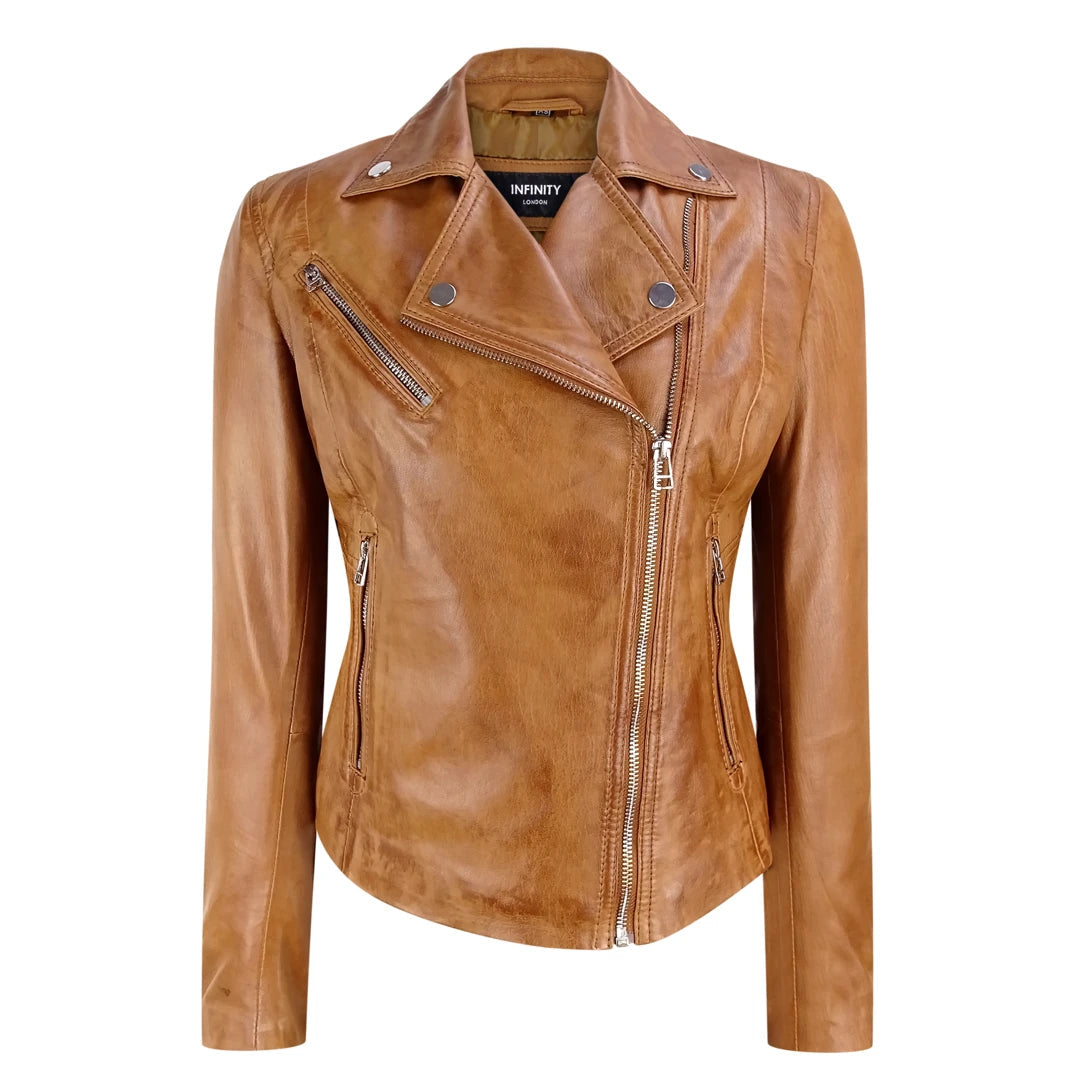 Infinity Women's Brando Tan Biker Soft Nappa Leather Jacket Faux Fur Jacket Real Fur Jacket Shearling Jacket Infinity Women's Brando Tan Biker Soft Nappa Leather Jacket Faux Fur Jacket Real Fur Jacket Shearling Jacket