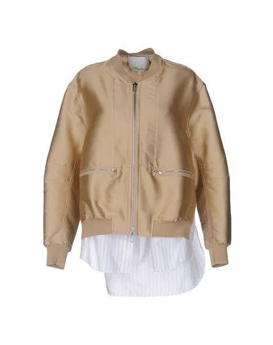 3.1 Phillip Lim Women Jacket Sand 6 UK Print Jacket Jacquard Jacket Patchwork Jacket