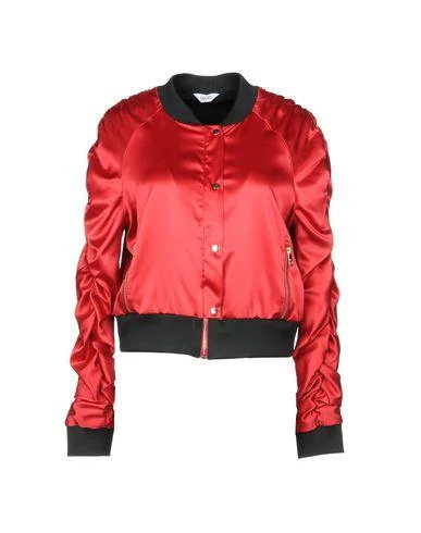 Liu •jo Women Jacket Red 12 UK Nylon Fabric Polyester Fabric Spandex Fabric