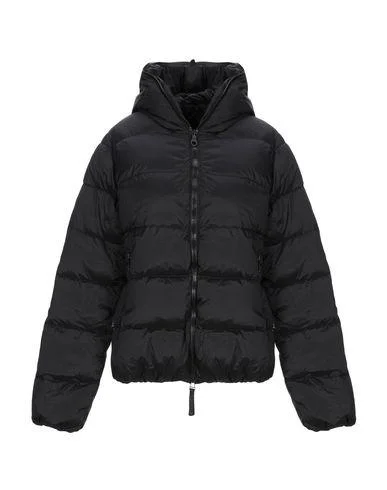 Duvetica Women Down jacket Black 6 UK One-Shoulder Jacket Off-the-Shoulder Jacket Asymmetrical Jacket