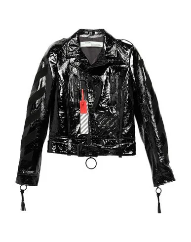 Off-white™ Women Jacket Black S INT Zip Front Button Front Snap Front