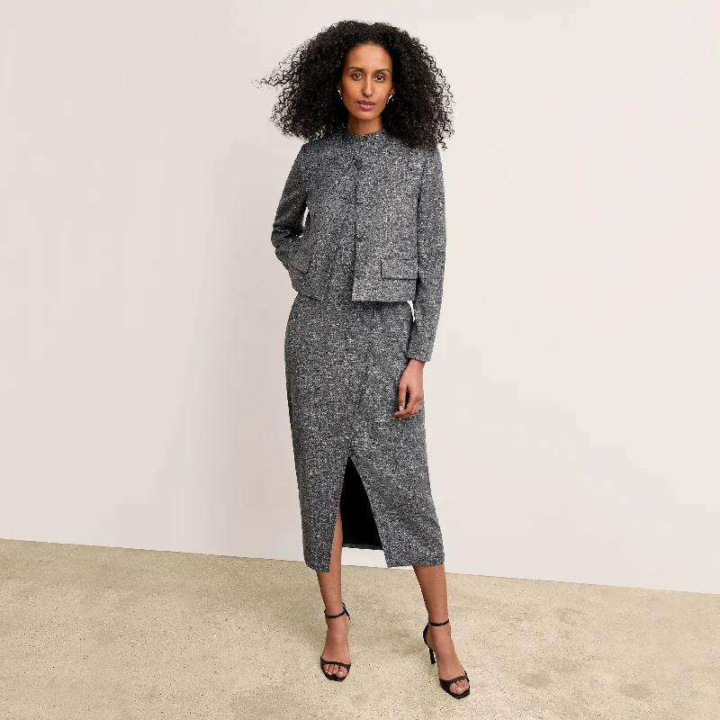 Aniya Jacket - Crosshatch Suiting :: Black/White Lace Jacket Ribbed Jacket Sequined Jacket