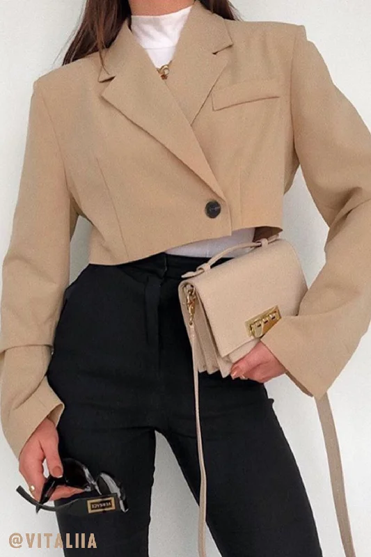 Arianna Padded Crop Jacket Jacket Blazer Coat