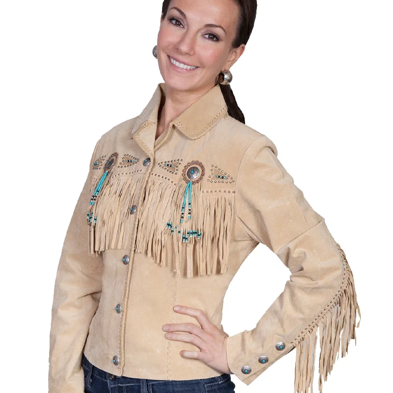 Chamois Boar Fringe & Beaded Suede Jacket at Bourbon Cowgirl Trench Coat Raincoat Waterproof Jacket