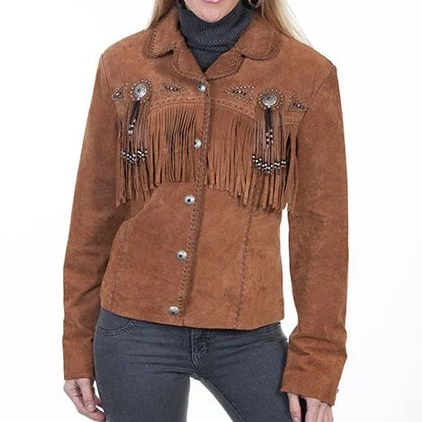 Cinnamon Fringe & Beaded Suede Jacket at Bourbon Cowgirl Wool Fabric Cashmere Fabric Tweed Fabric