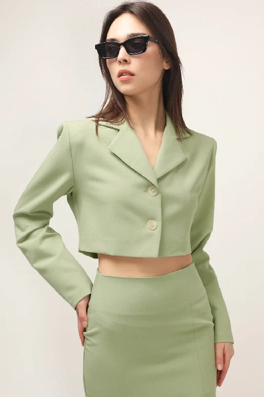 Helen Cropped Jacket Tailored Jacket Straight Jacket A-Line Jacket