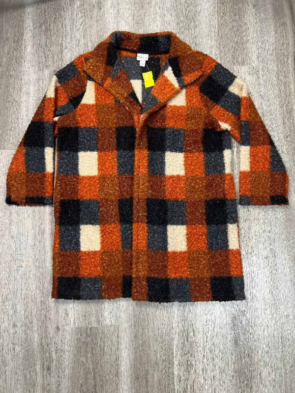 Jacket Faux Fur & Sherpa By Ava & Viv In Plaid Pattern, Size: 1x Fleece Jacket Down Jacket Feather Jacket