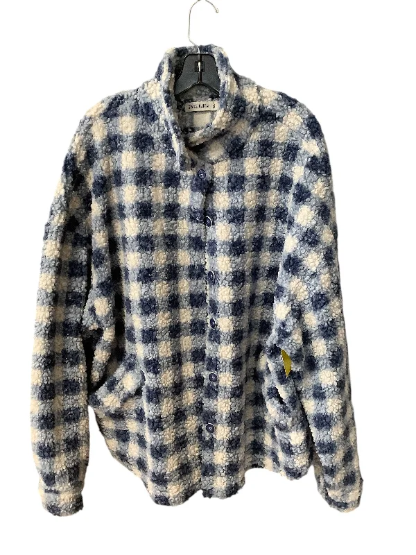 Jacket Faux Fur & Sherpa By Grace Karin In Plaid Pattern, Size: 2x Front Pockets Side Pockets Patch Pockets