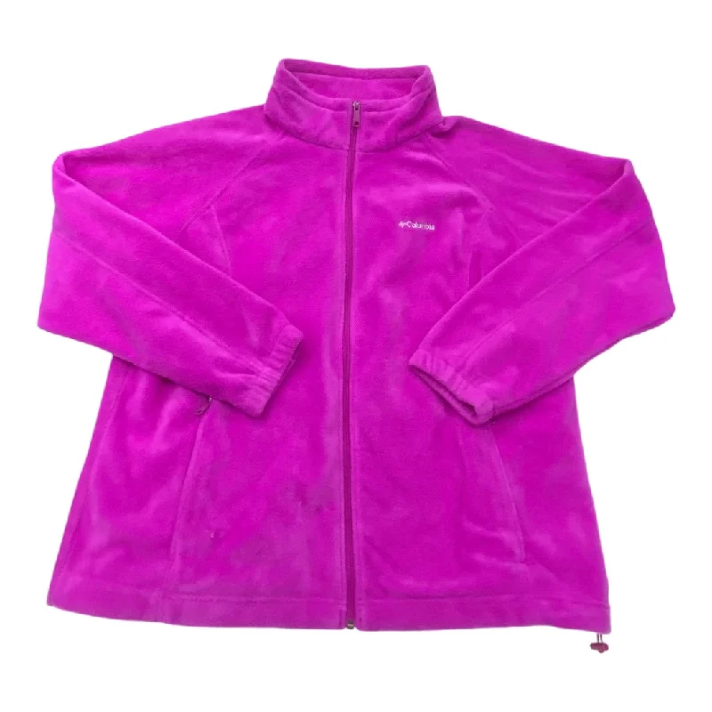 Jacket Fleece By Columbia In Purple, Size: 2x Satin Jacket Silk Jacket Chiffon Jacket