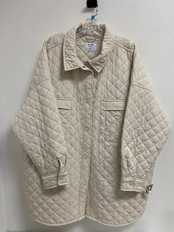 Jacket Puffer & Quilted By Old Navy In Cream, Size: 3x Knit Jacket Woven Jacket Fleece Jacket