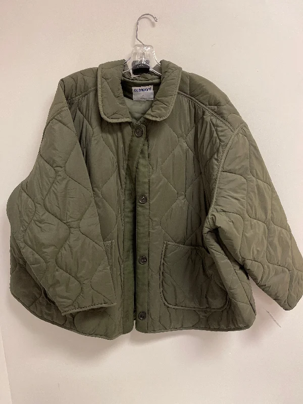 Jacket Puffer & Quilted By Old Navy In Green, Size: 2x Corduroy Jacket Velvet Jacket Brocade Jacket