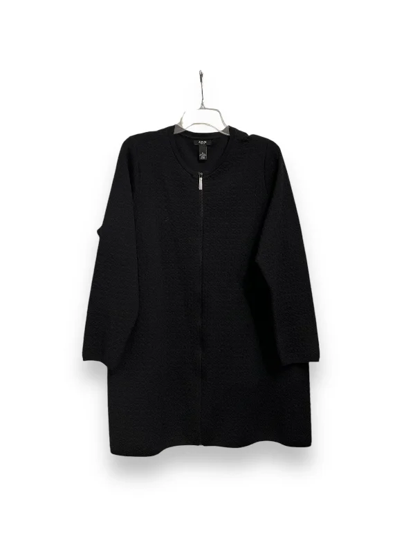 Jacket Shirt By Alfani In Black, Size: 1x Snapped Jacket Toggled Jacket Drawstring Jacket