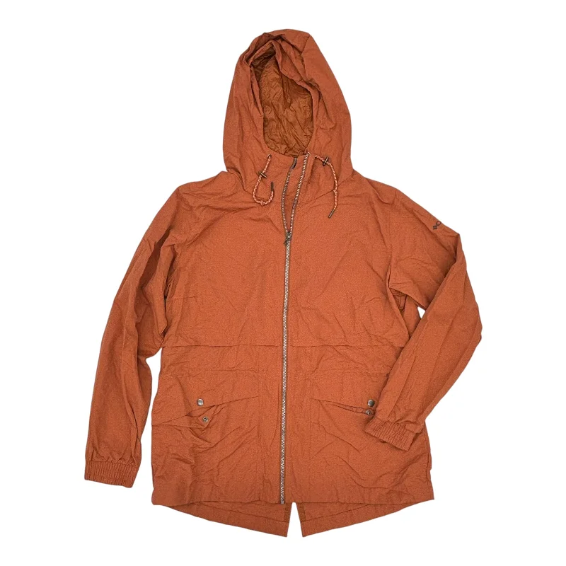 Jacket Windbreaker By Columbia In Orange, Size:Xl Front Pockets Side Pockets Patch Pockets