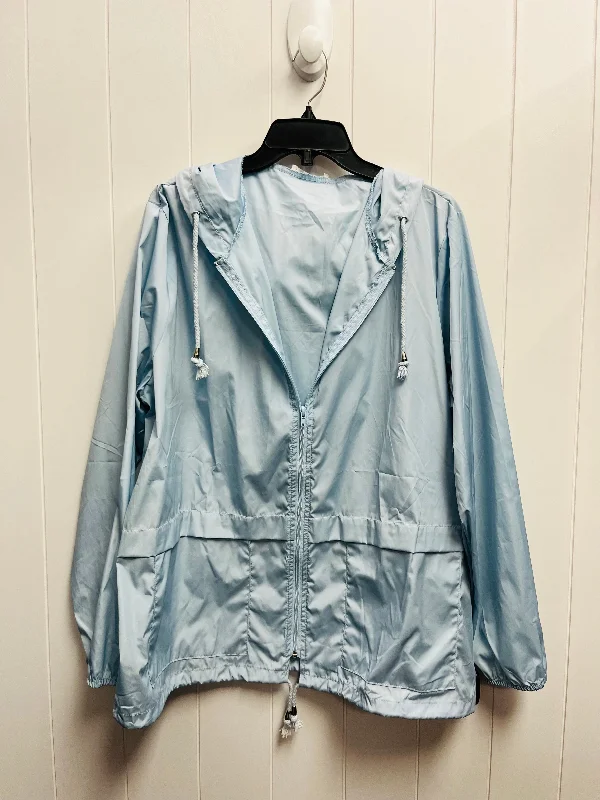 Jacket Windbreaker By hount  - In Blue, Size: 2x Jersey Jacket Tulle Jacket Batik Jacket