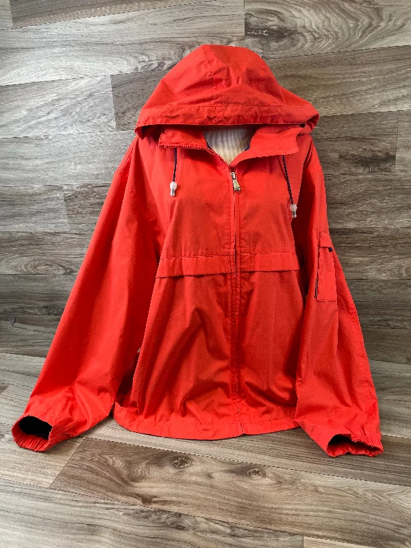 Jacket Windbreaker By Pacific Trail In Orange, Size: Xl A-Line Jacket Boat Neck Shawl Collar