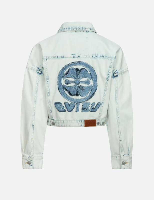 Kamon and Logo Appliqué Fashion Fit Denim Jacket Rayon Jacket Velvet Jacket Corduroy Jacket