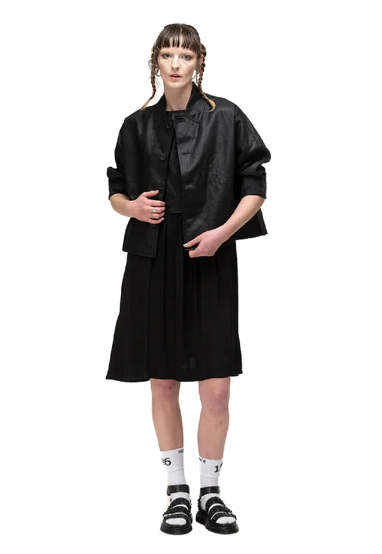 Service Jacket - Black Tailored Jacket Straight Jacket A-Line Jacket