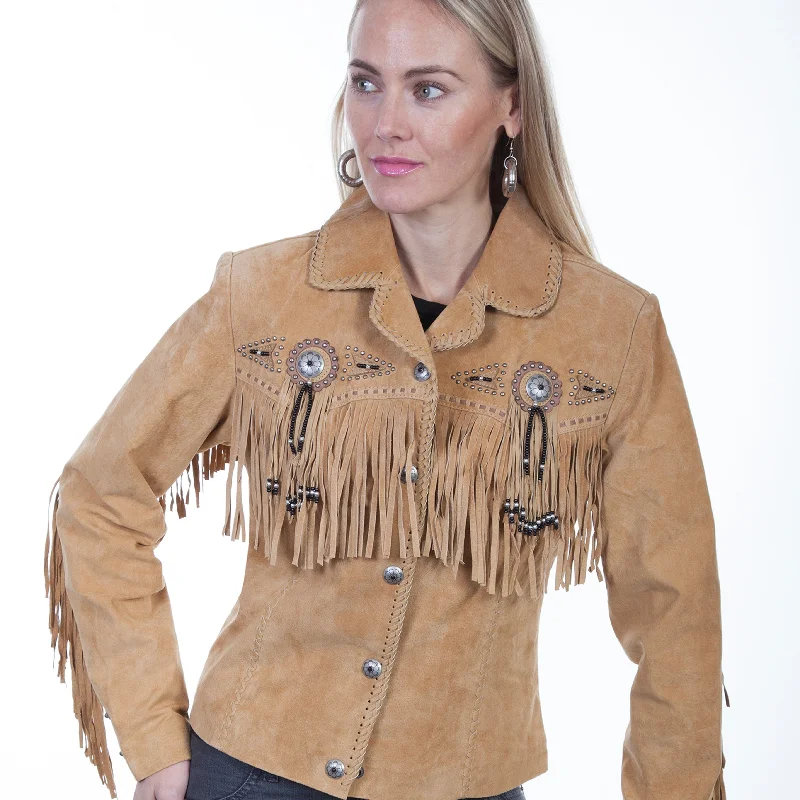 Old Rust Fringe & Beaded Suede Jacket at Bourbon Cowgirl Anorak Shell Jacket Lightweight Jacket