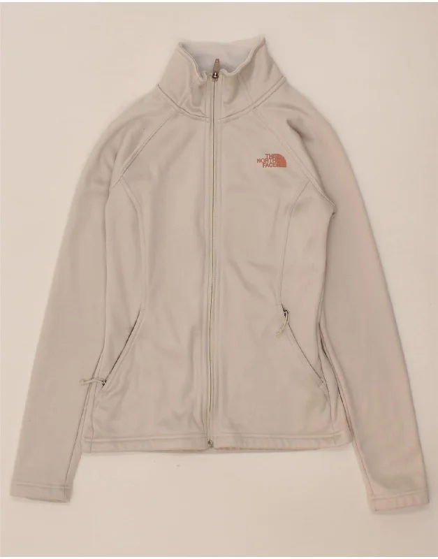 THE NORTH FACE Womens Tracksuit Top Jacket UK 10 Small Off White Polyester Quilted Jacket Puffer Jacket Insulated Jacket