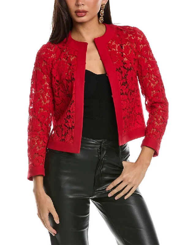 Valentino Lace Wool & Silk-Blend Jacket Appliqued Jacket Beaded Jacket Sequined Jacket