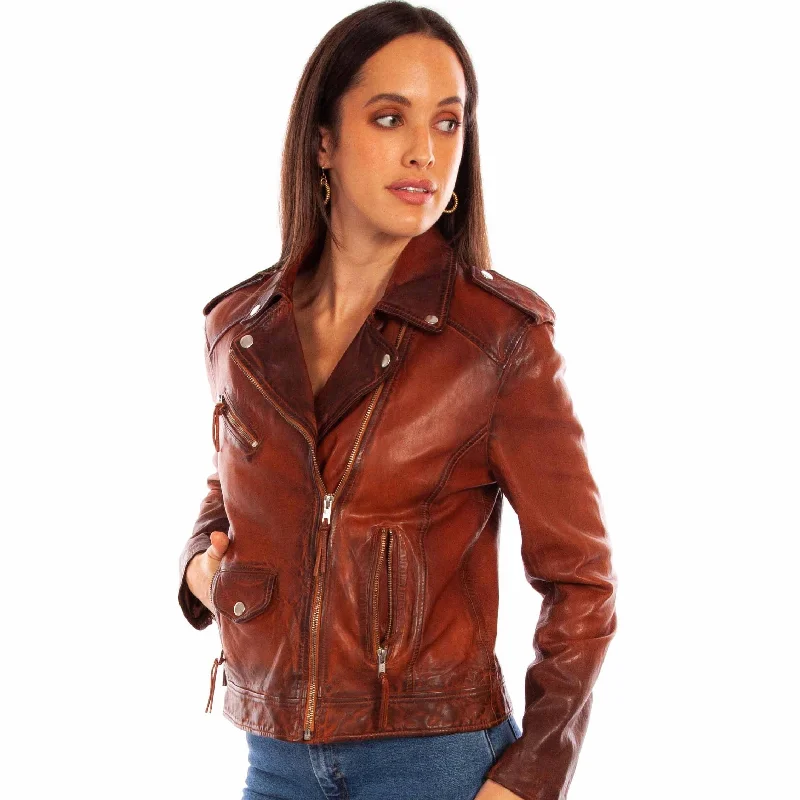 Vintage Brown Leather Motorcycle Jacket at Bourbon Cowgirl Lace Jacket Ribbed Jacket Sequined Jacket