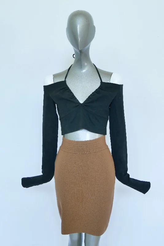 Alaia fitted mini skirt circa 1995 velvet skirt luxury