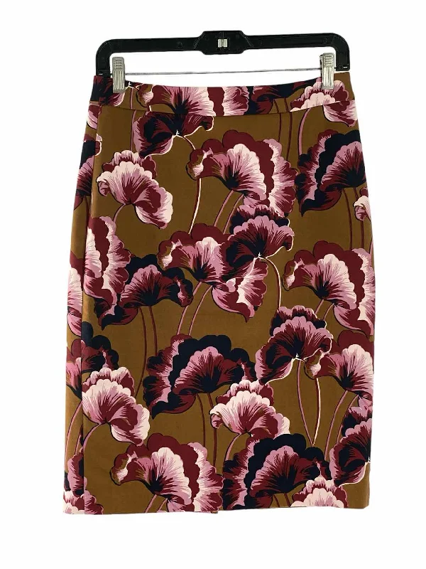 Ann Taylor Size 2 Brown Floral Skirt tulle skirt dreamy