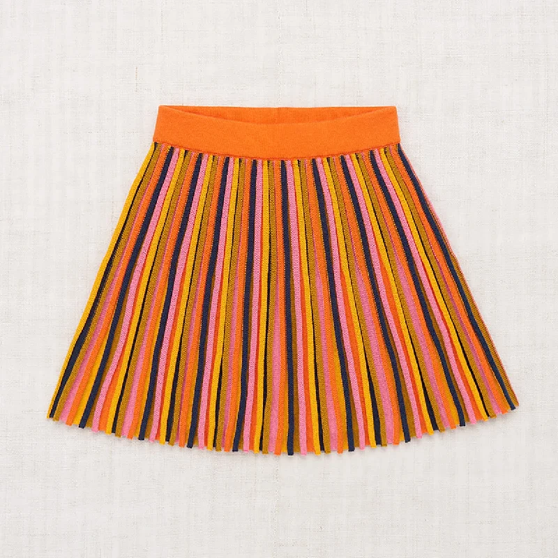 Candy Stripe Accordion Skirt in Poppy by Misha & Puff velvet skirt sumptuous