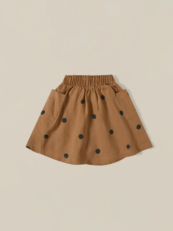 Gold Dots Tutti Skirt flowy skirt hem