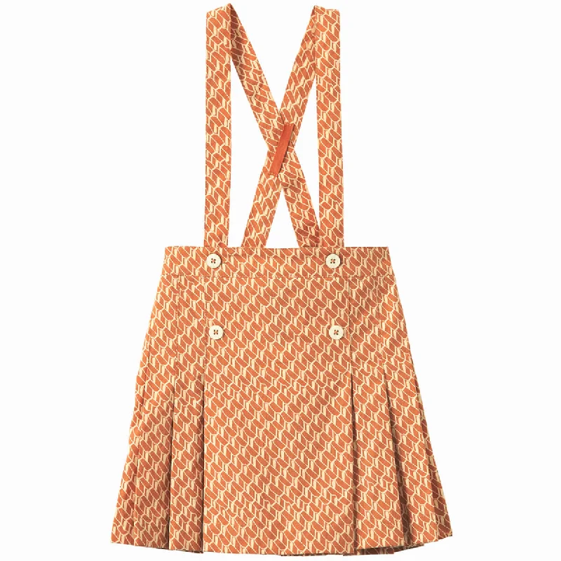 Hedera Skirt in Apricot Geo Print by Caramel velvet skirt luxurious