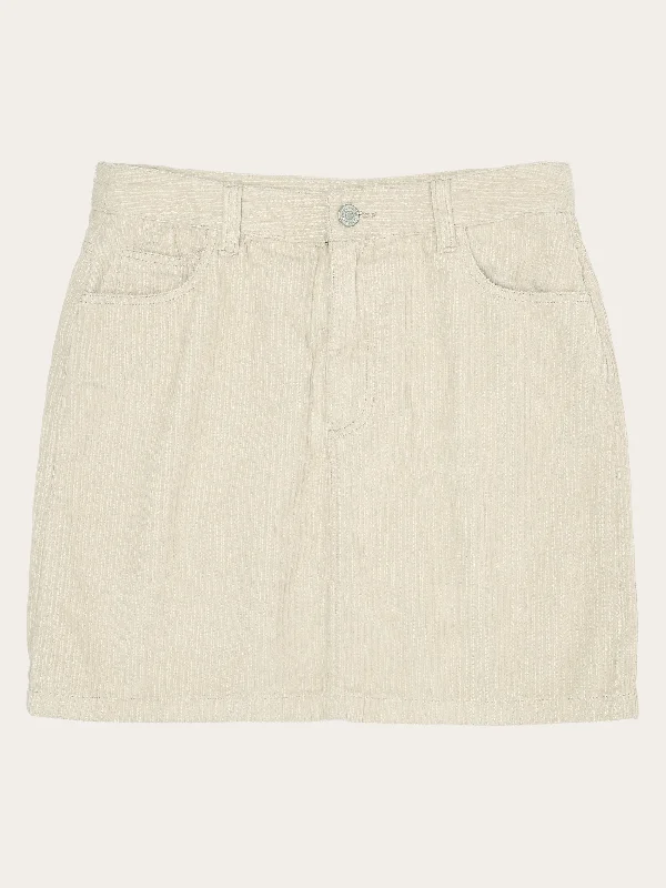 Irregular corduroy skirt - GOTS/Vegan - Light feather gray spandex blend skirt