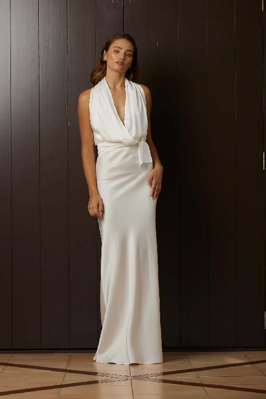 JERSEY GALA SKIRT WHITE ribbed skirt waist