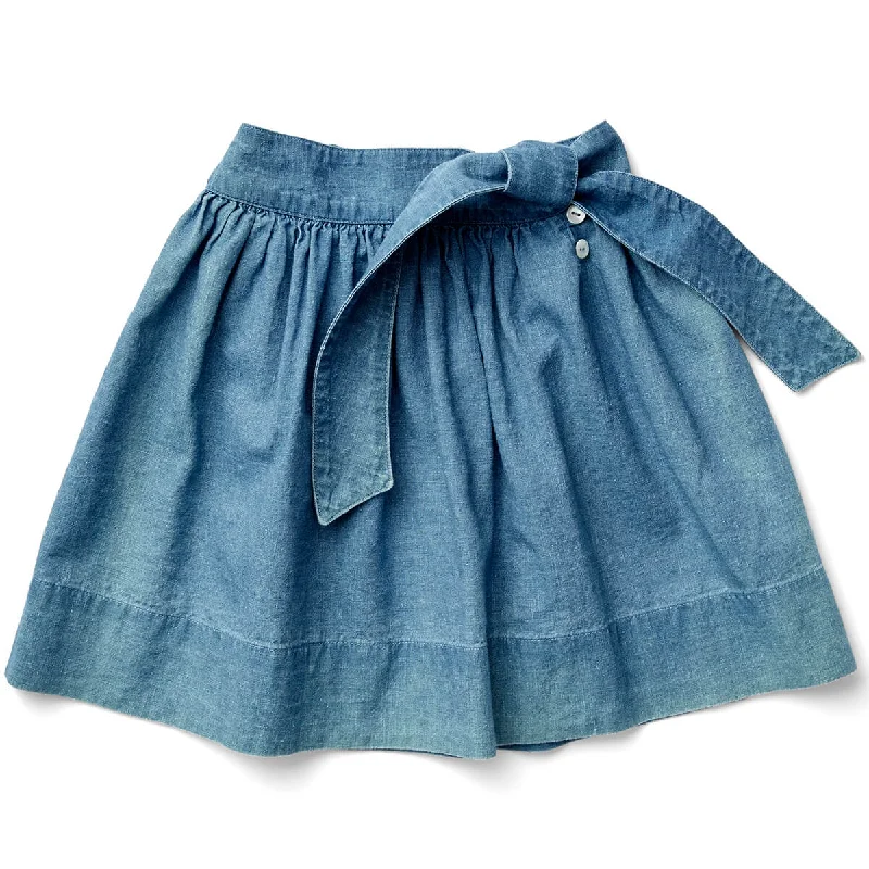 Lupe Skirt in Chambray by Soor Ploom chiffon skirt airy