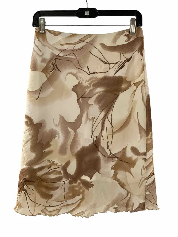 Paris Botique Size 40(M) Beige Print Skirt midi skirt versatile