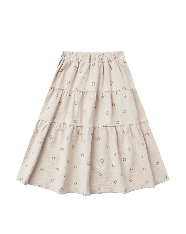 The Dolly Midi Skirt by Rylee & Cru - Stone - KIDS silk skirt sleek