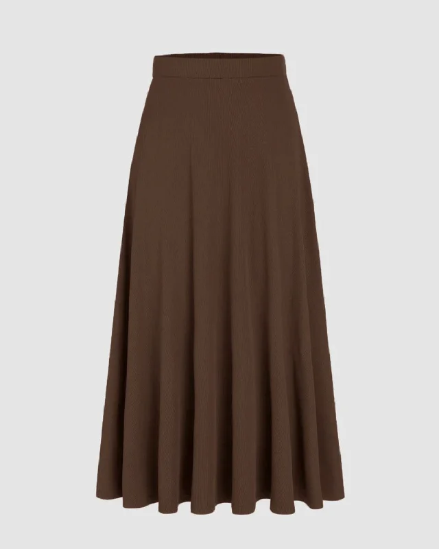 EARTHY BROWN CO-ORD SET SKIRT satin skirt smooth