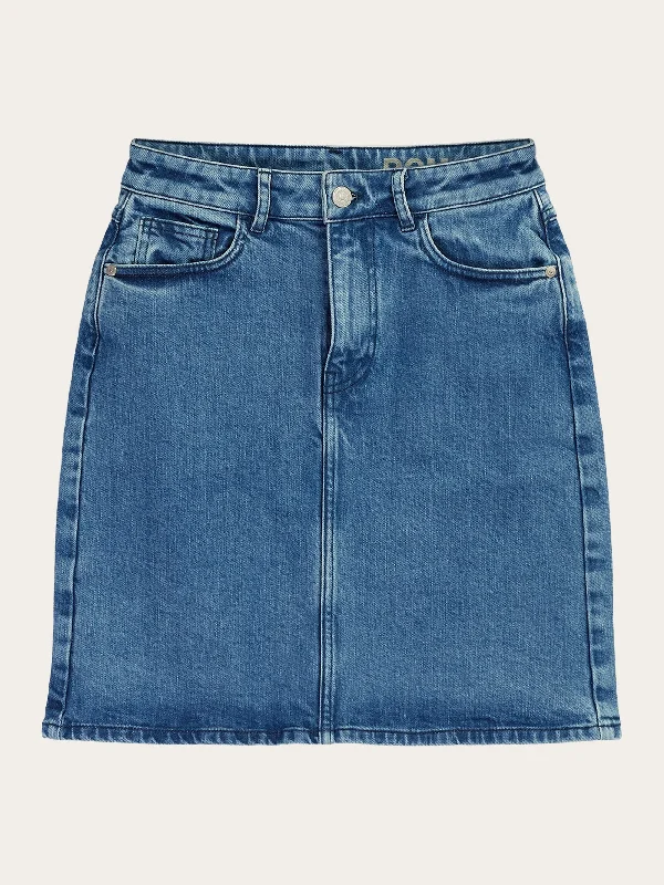 ROMY Light Blue Denim Skirt - Light blue vintage skirt charm