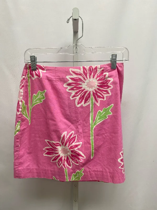 Size 6 Lilly Pulitzer Pink Print Skirt corduroy skirt cozy