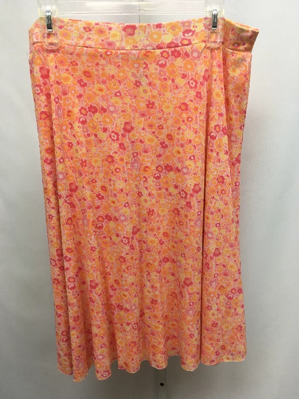 Size Medium Sigrid Olsen Peach Floral Skirt lace skirt intricate