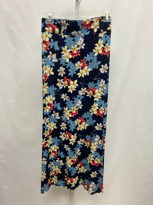 Size XS Papillon Navy Floral Skirt chiffon skirt floaty