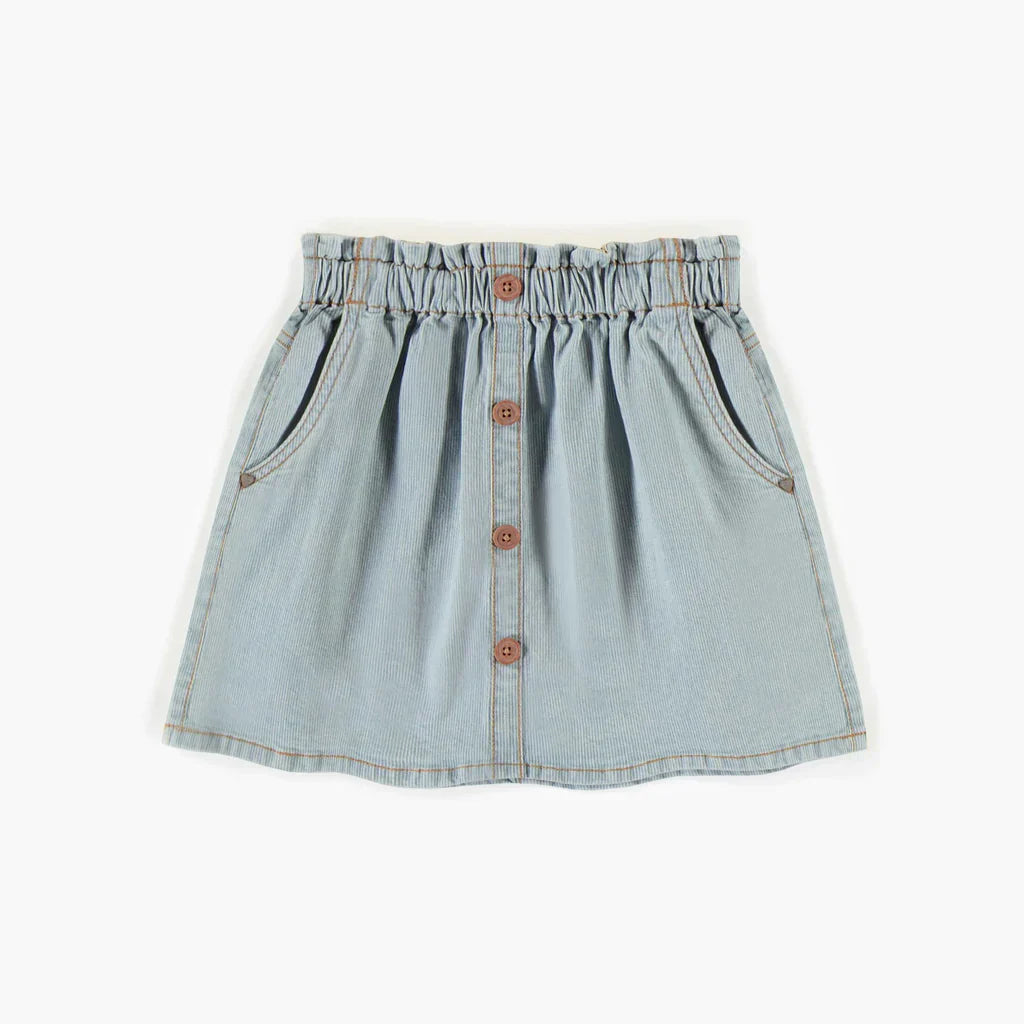 The Greer Striped Denim Skirt - KIDS floral skirt print